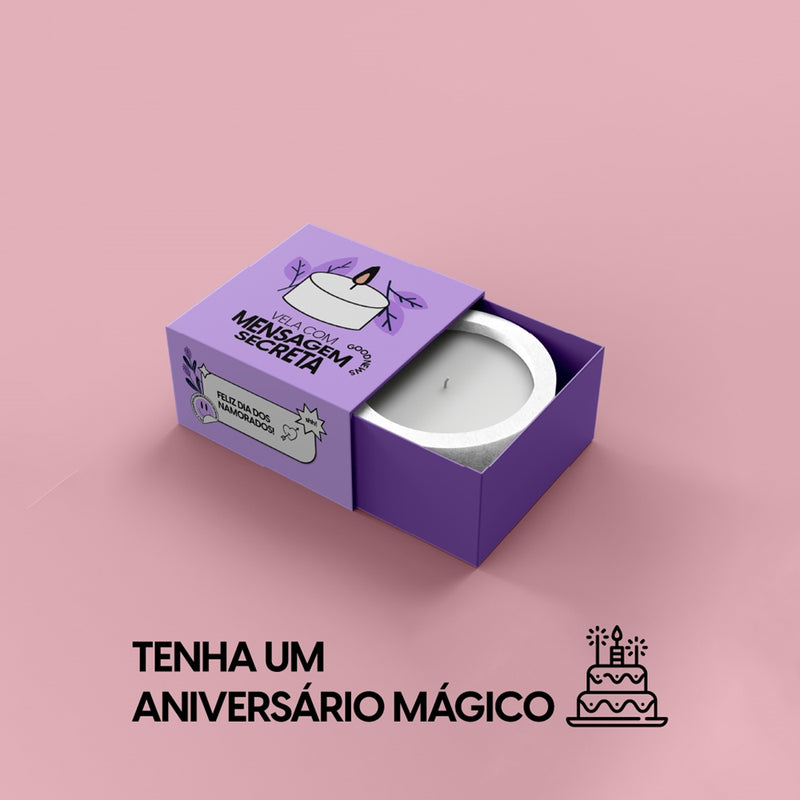 Vela com Mensagem Secreta Vanilla Magical Birthday